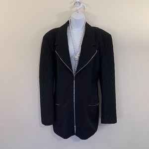 David Kline Full Zip Quilted Coat Large 63% rayon / 37% cotton Quilted sleeves